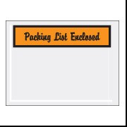 4-1/2 X 6" Packing List Enclosed Orange Script Partial Face Back Loading 1000/Cs