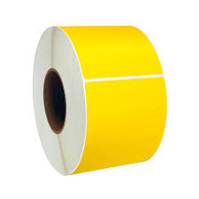 4 X 6" Thermal Transfer Label 3" Core Yellow 1000/Rl 4Rl/Cs