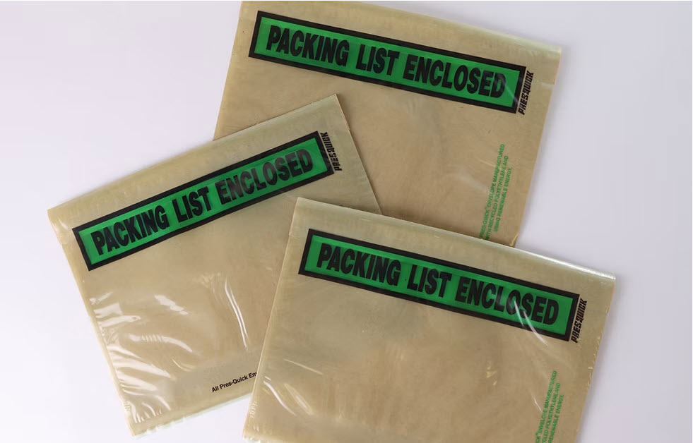 4-1/2 X 5-1/2" Packing List Enclosed Green Recycled Partial Face Back Loading 1000/Cs