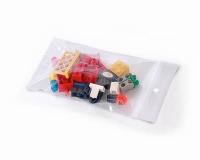 10 X 12" 4Mil  Clear Line Reclosable Poly Bag W/Hang Hole 100/Pk 1000/Cs